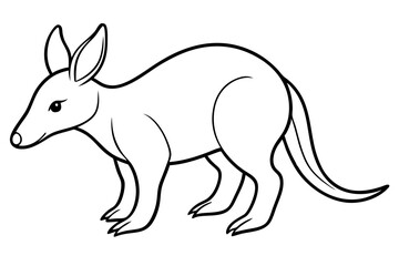 aardvark line art silhouette vector illustration