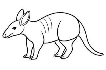 aardvark line art silhouette vector illustration