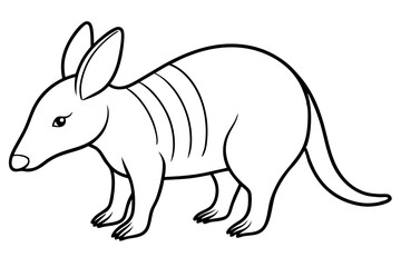 aardvark line art silhouette vector illustration