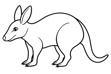 aardvark line art silhouette vector illustration