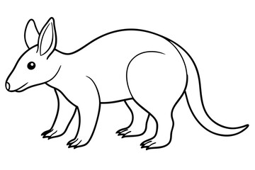 aardvark line art silhouette vector illustration