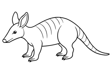 aardvark line art silhouette vector illustration