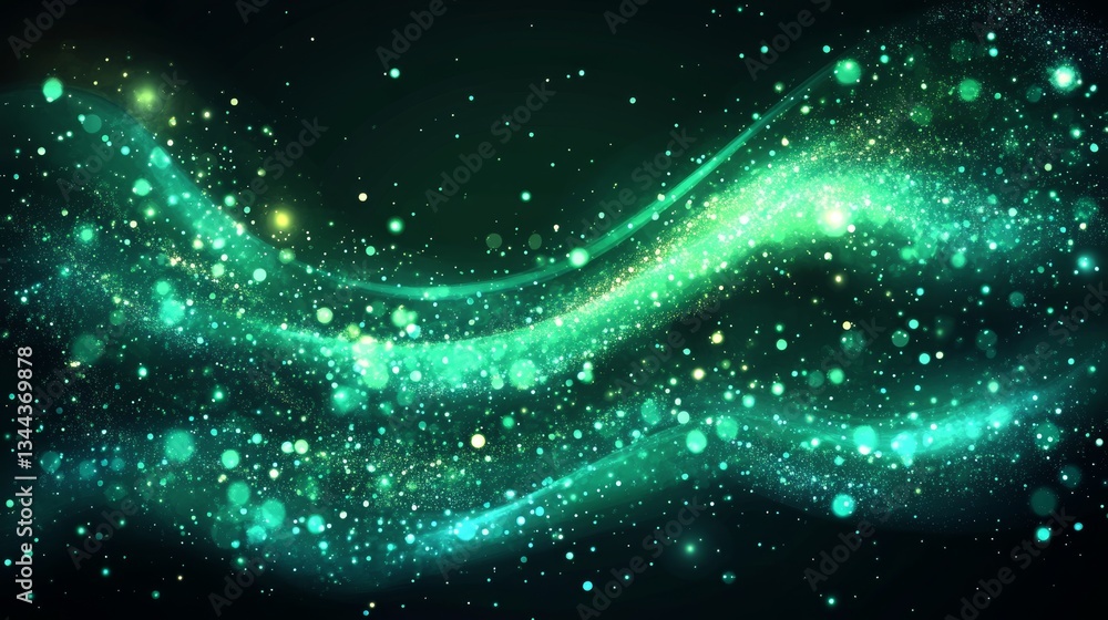 Aufkleber the concept of a smart network and connection is depicted in a green, futuristic digital style, pres