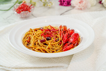 Pasta on a fresh background