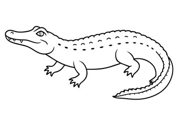 Obraz premium alligator line art silhouette vector illustration