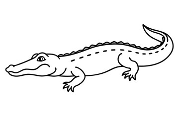alligator line art silhouette vector illustration