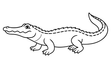 alligator line art silhouette vector illustration