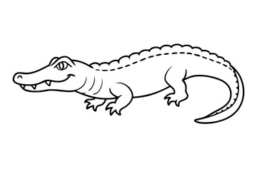 alligator line art silhouette vector illustration