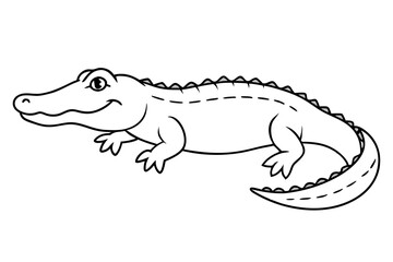 alligator line art silhouette vector illustration