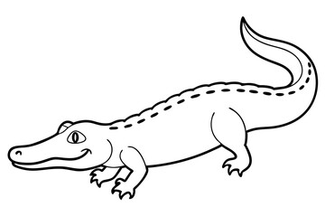 alligator line art silhouette vector illustration