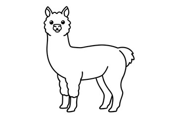 alpaca line art silhouette vector illustration