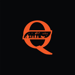 Obraz premium Q tech logo design template, Q tech logo, Q technology vector 