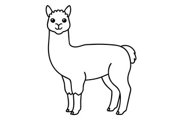 alpaca line art silhouette vector illustration