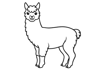 alpaca line art silhouette vector illustration