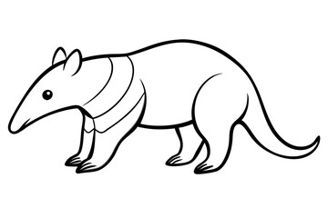 anteater line art silhouette vector illustration