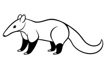 Fototapeta premium anteater line art silhouette vector illustration