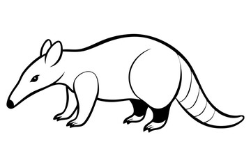 anteater line art silhouette vector illustration