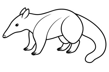 anteater line art silhouette vector illustration
