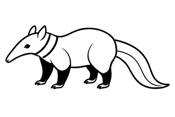 anteater line art silhouette vector illustration