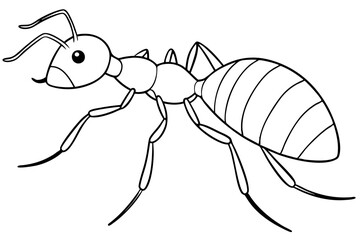 ant line art silhouette vector illustration