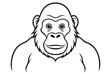 ape line art silhouette vector illustration
