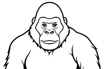 ape line art silhouette vector illustration