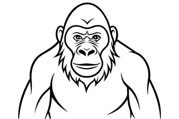 ape line art silhouette vector illustration