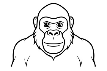 ape line art silhouette vector illustration