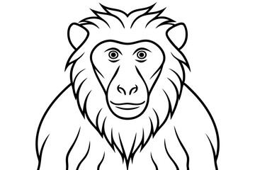 baboon line art silhouette vector illustration