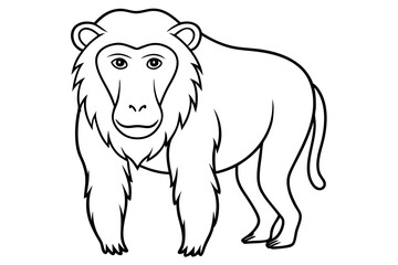 baboon line art silhouette vector illustration