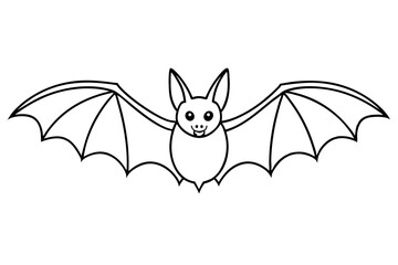 bat line art silhouette vector illustration