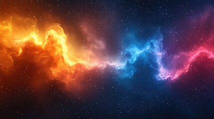 Vibrant cosmic nebula showcasing swirling colors against a starry backdrop