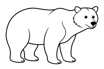 bear line art silhouette vector illustration