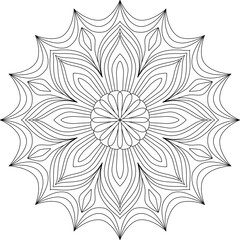 Mandala outlines for coloring book page, oriental mandala vector, line art vector illustration for coloring, abstract mandala vector pattern, and floral mandala outline.