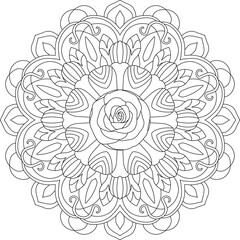 Mandala outlines for coloring book page, oriental mandala vector, line art vector illustration for coloring, abstract mandala vector pattern, and floral mandala outline.