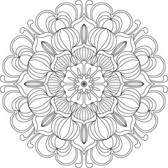 Mandala outlines for coloring book page, oriental mandala vector, line art vector illustration for coloring, abstract mandala vector pattern, and floral mandala outline.