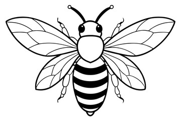 bee line art silhouette vector illustration
