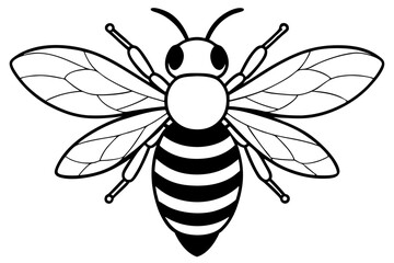 bee line art silhouette vector illustration
