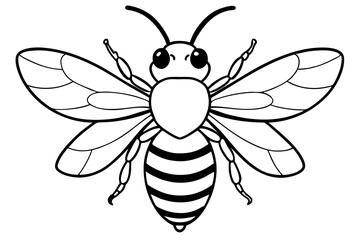bee line art silhouette vector illustration