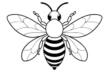 bee line art silhouette vector illustration