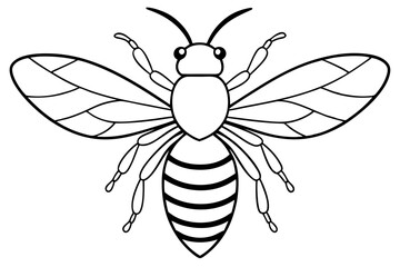 bee line art silhouette vector illustration