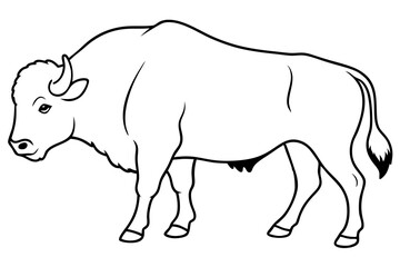 bison line art silhouette vector illustration