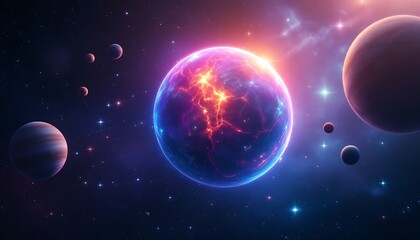 Stunning Cosmic Planet Explosion Nebula Space Art