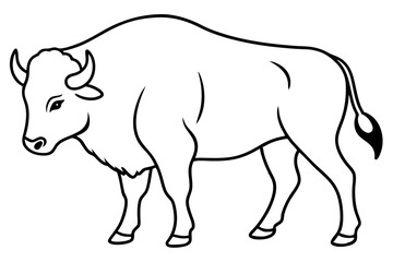 bison line art silhouette vector illustration