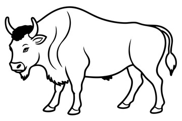 bison line art silhouette vector illustration