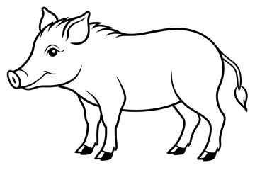 boar line art silhouette vector illustration