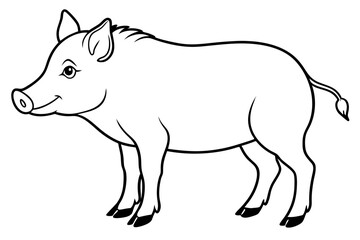 boar line art silhouette vector illustration