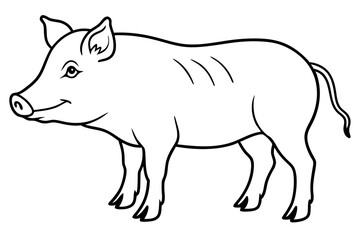 boar line art silhouette vector illustration