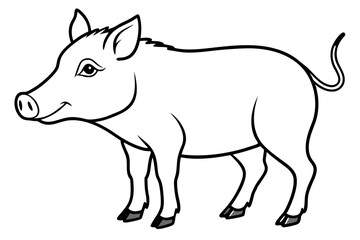 boar line art silhouette vector illustration