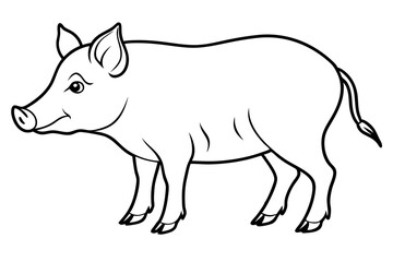 boar line art silhouette vector illustration